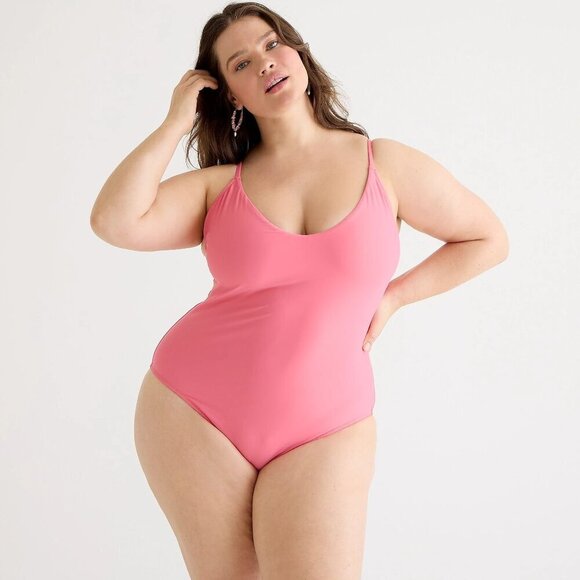 NWT J.Crew Plus Size Pink One Piece Swimsuit 20 - Picture 1 of 10